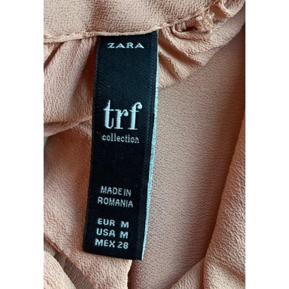 Zara trf womens size Medium maxi dress blush pink bows (see flaws) - Picture 6 of 11